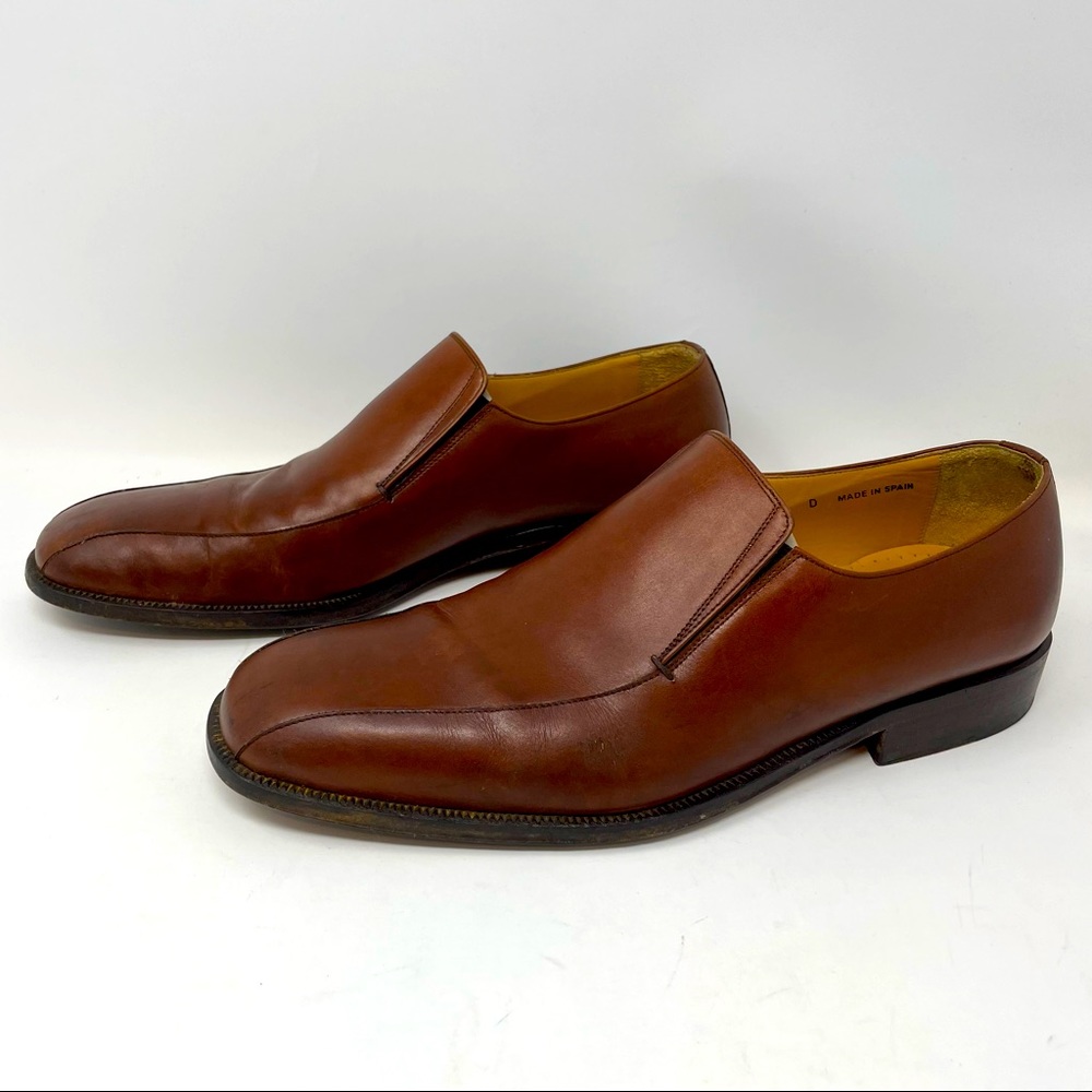 Magnanni Brown Leather Loafers Size 9 Slip On Shoes